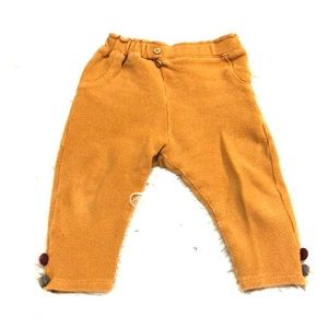 Zara 💛 Adorable Mustard Yellow Pants w/ PomPoms